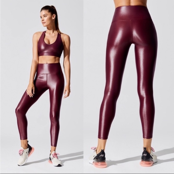 Carbon38 Pants - Carbon38 Takara Shine High Rise Leggings Burgundy small